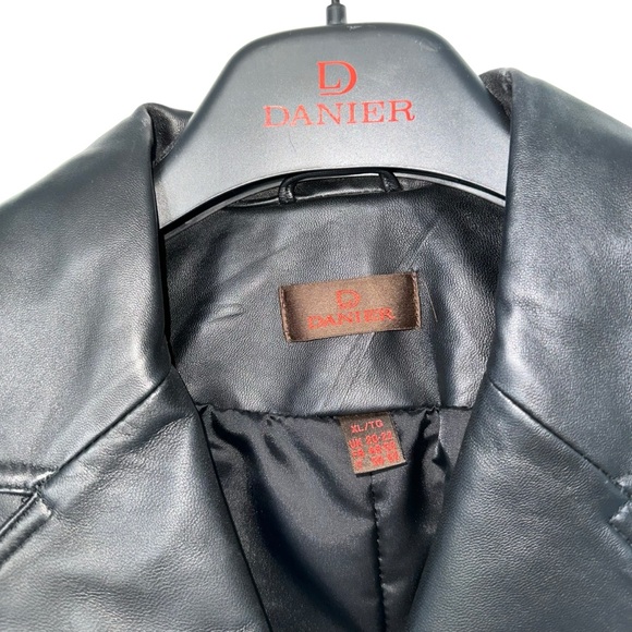MOBWIFE AESTHETIC: DANIER GENUINE BLACK LEATHER JACKET, US XL - Picture 10 of 13